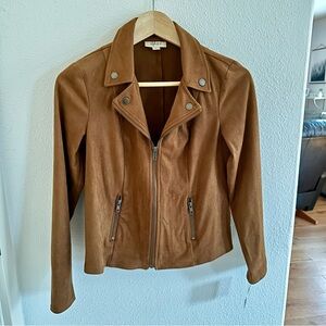 Style & Co. Tan Faux Suede Women’s Jacket Size Petite Small